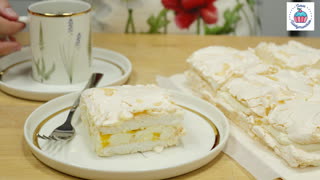 Меренговый торт с лимонным курдом, нежный как облако!